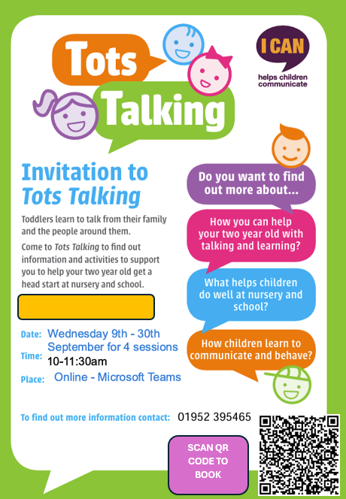 Tots talking - 4 week online workshop